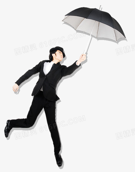 撑伞的男人