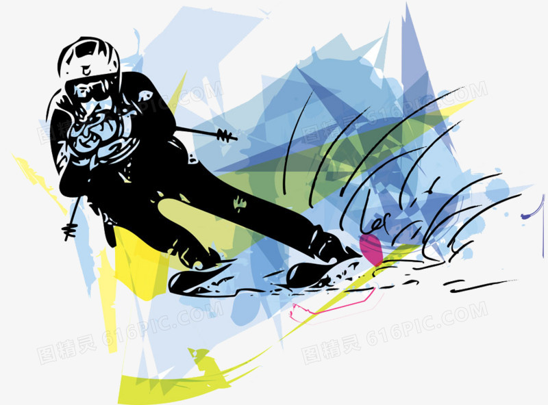 滑雪运动员插图图片