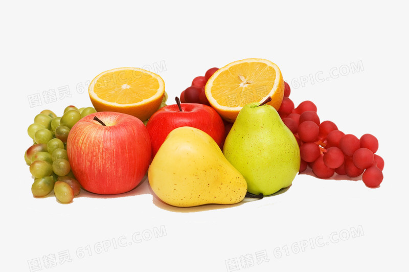 一堆水果苹果橙子葡萄