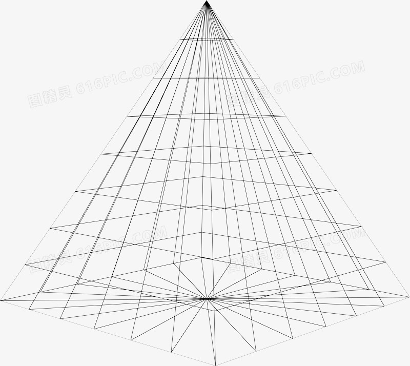 黑色网格3D金字塔