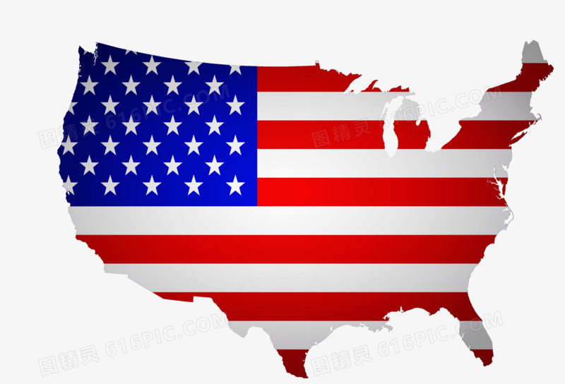 创意美国地图国旗
