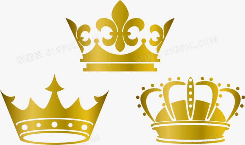 金色可爱皇冠矢量素材