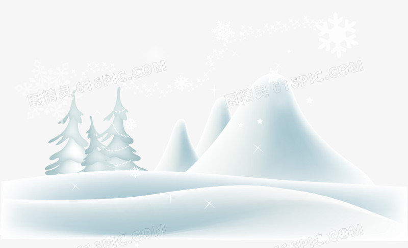 矢量银色下雪景色