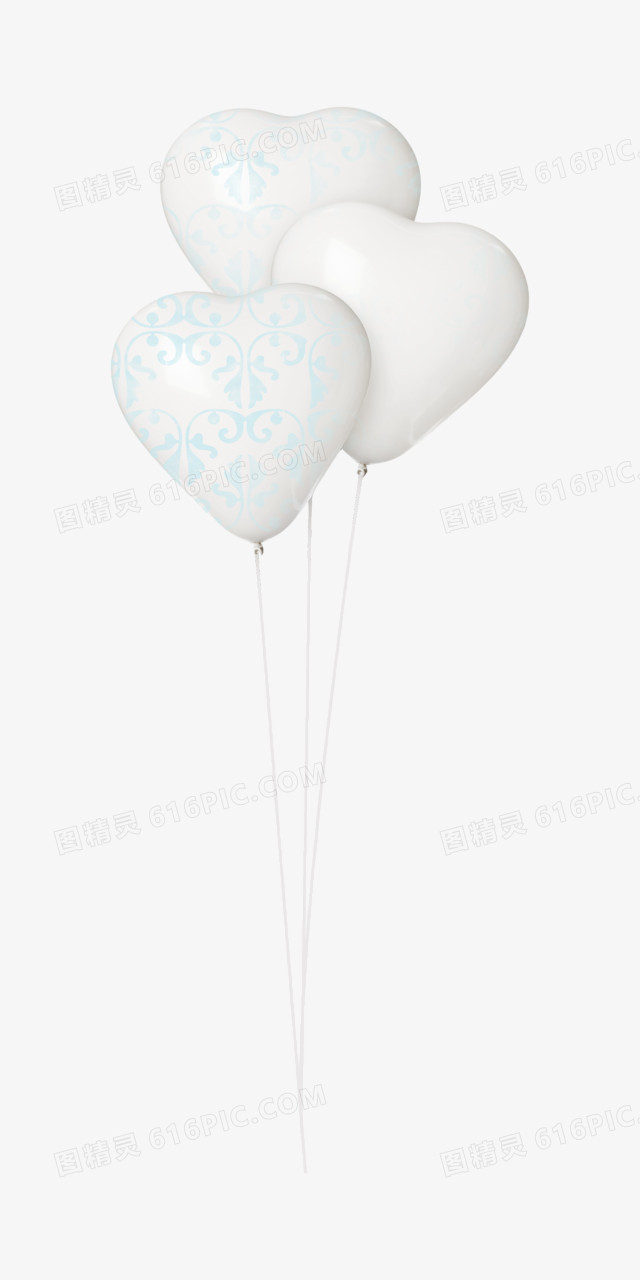 白色心形气球