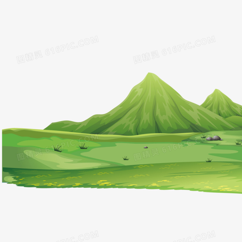 绿色的草地和绿色的山