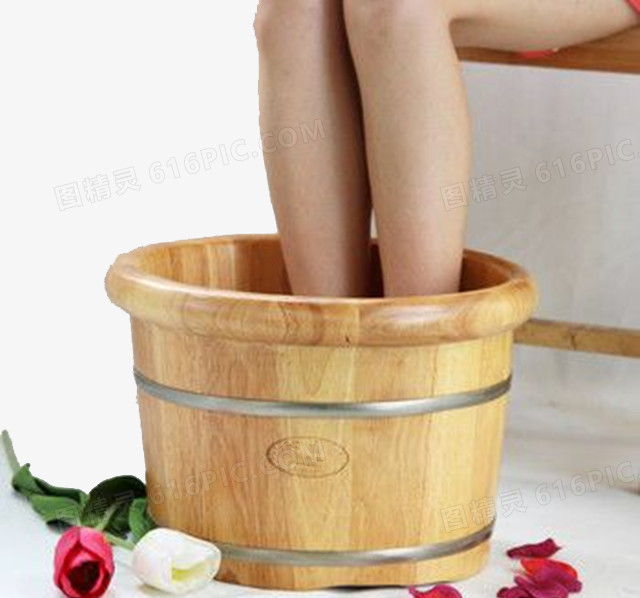 足浴桶和玫瑰花