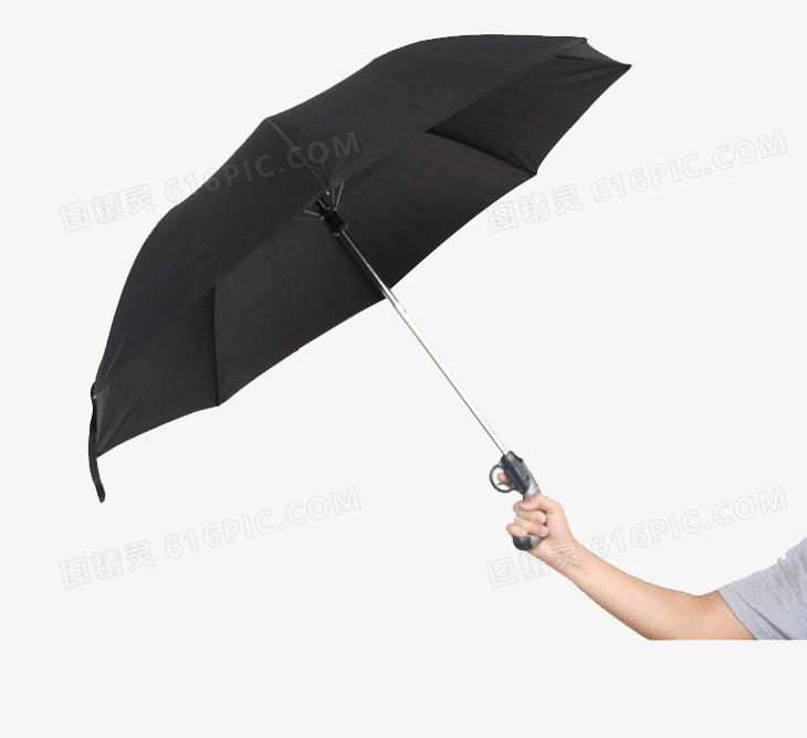 手拿雨伞