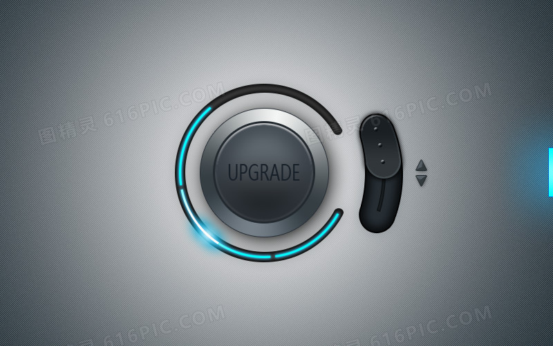 超酷黑色按钮UI设计PSD