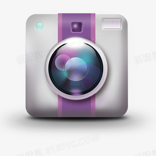紫色质感相机图标PSD源文件