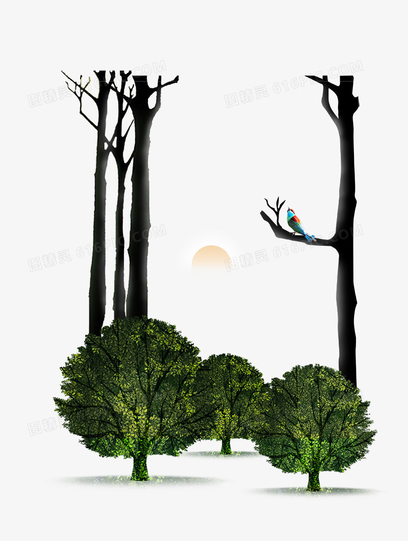 创意地产海报元素绿树
