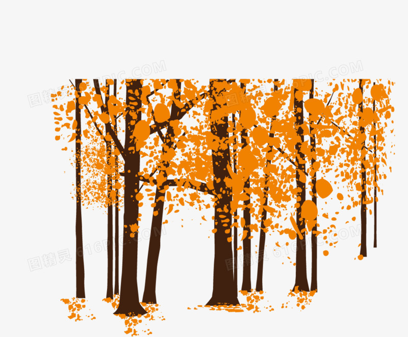 矢量秋天的树木插图