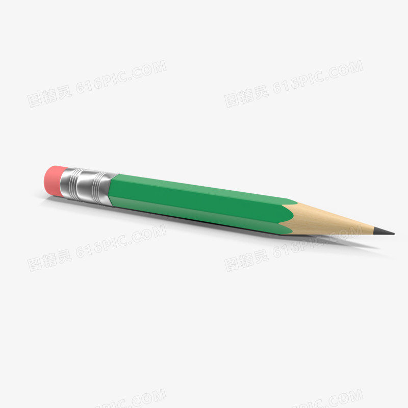 绿色短铅笔