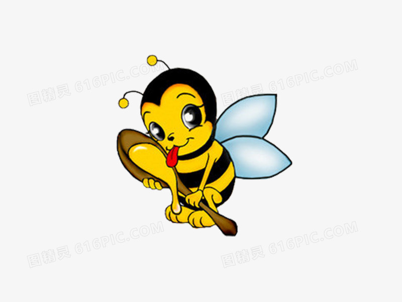 吃蜂蜜的卡通形象小蜜蜂