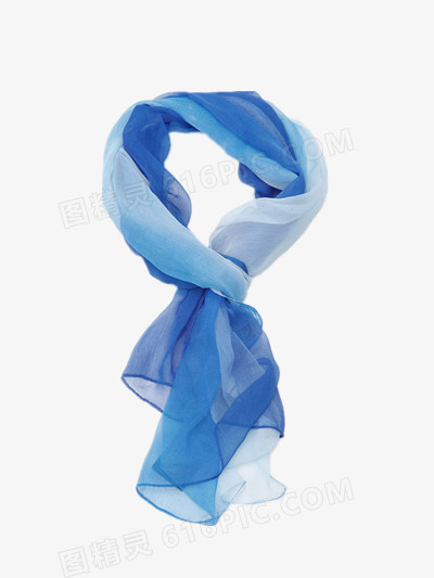 蓝色丝巾