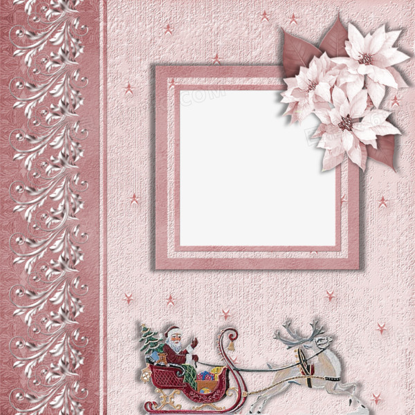 圣诞粉色画册相框