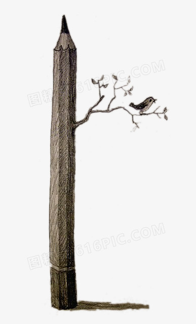 创意插画-铅笔树