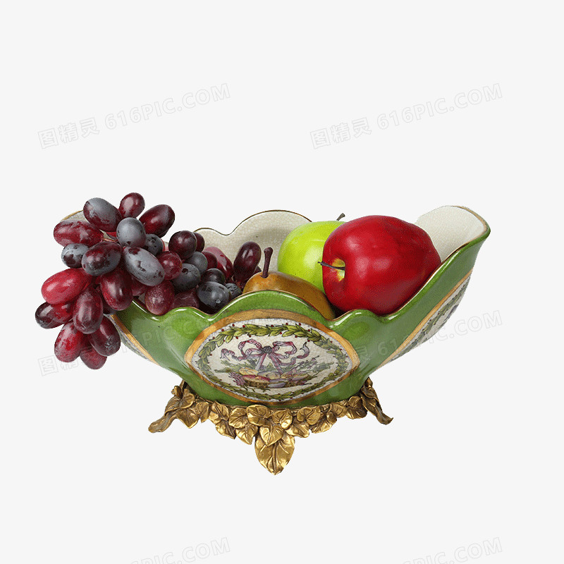 陶瓷器装饰水果盘手绘果盆客厅家居田园奢华摆件