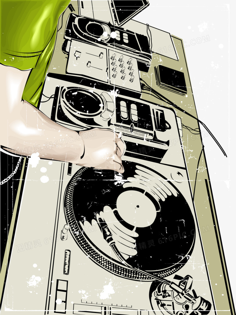 音乐DJ卡通风格人物