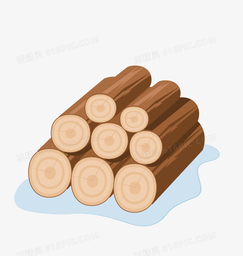 一堆的木材