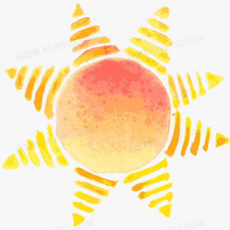 黄色手绘太阳