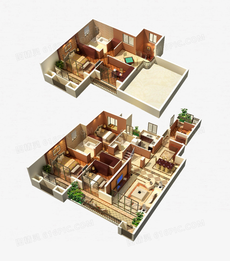 3D别墅户型图