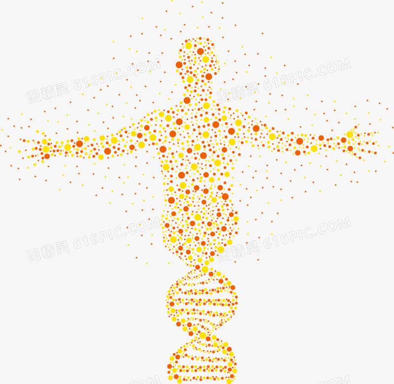 矢量手绘创意DNA排列人