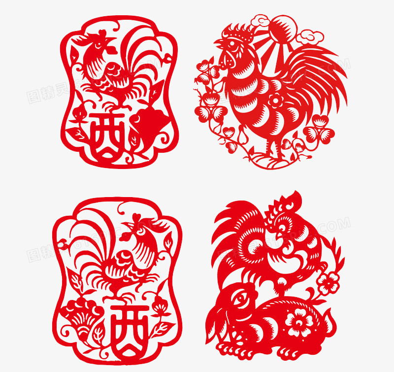鸡年剪纸