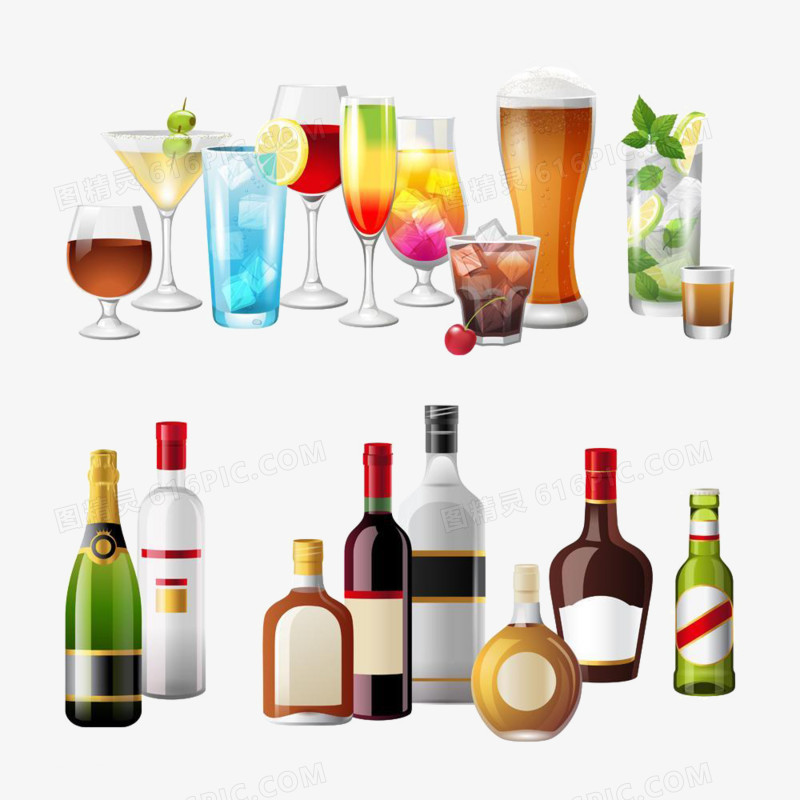 设计酒饮料喝食品玻璃餐厅酒庙pngpng红色欧式华丽标签酒标矢量图png