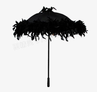 黑色羽毛遮阳伞
