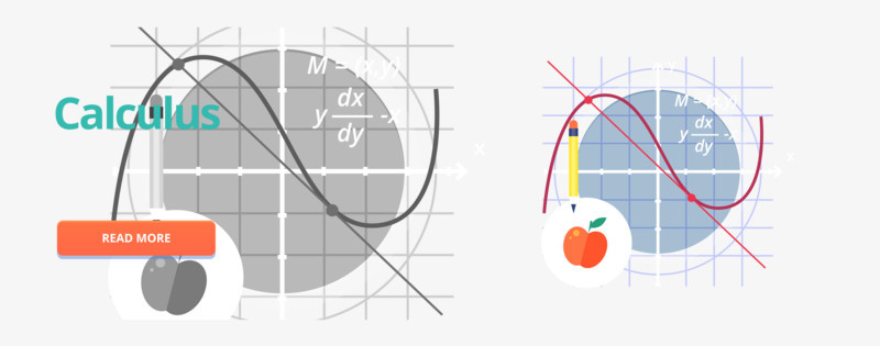 微积分学扁平矢量素材