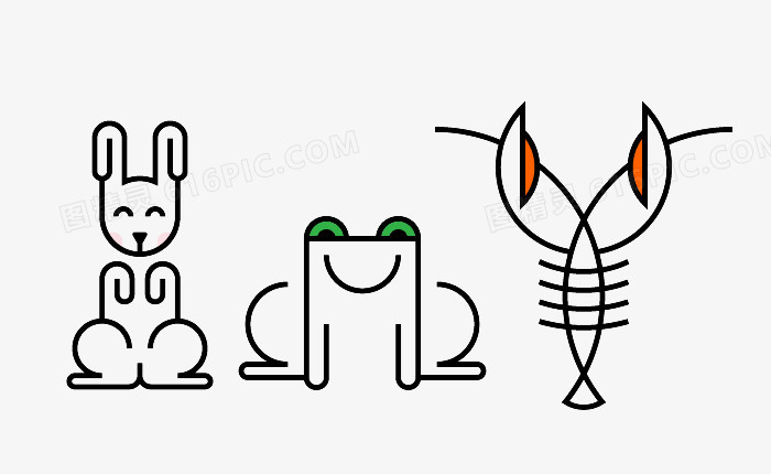 3种极简动物手绘