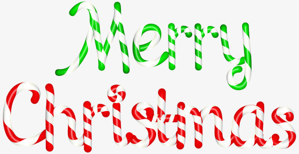 红绿相间圣诞节快乐字体