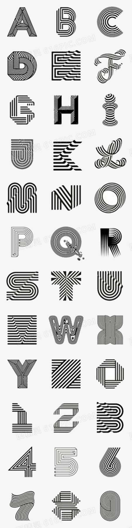 字母构成设计图片黑白图片