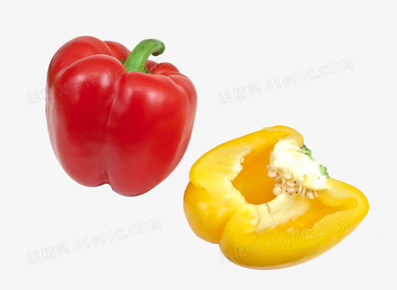 红色菜椒和黄色菜椒