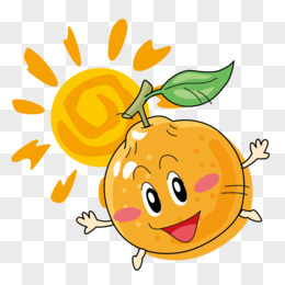 饮料瓶子食品素材png橙子卡通矢量素材pngai卡通笑脸水果矢量素材图片