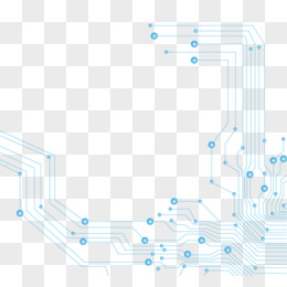 手绘科技风电路板效果素材pngpsd蓝色科技感脑部回路免抠元素pngai