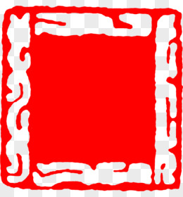 红色花纹印章中国风