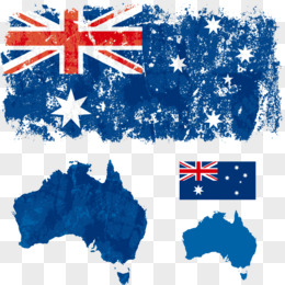 矢量澳大利亚国旗地图