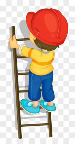 爬梯子的小男孩png卡通梯子png木质梯子png手绘路标png红色手绘梯子