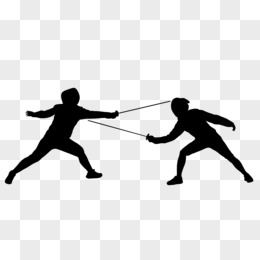 击剑运动人物pngai奥运运动员剪影宣传pngai两把击剑png击剑人物剪影