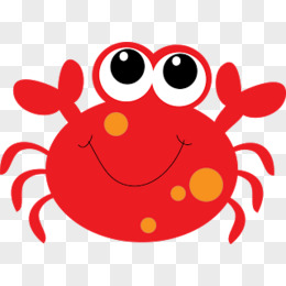 pngai手绘可爱小螃蟹pngai卡通海洋生物png卡通儿童可爱小螃蟹元素pn