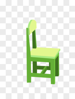 卡通绿色凳子png长方形小板凳png桌椅png秋天两个孩子交谈场景素材png