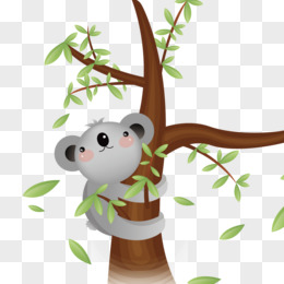 抱着树的考拉pngai树熊考拉png考拉免费下载pngpsd卡通考拉动物手绘