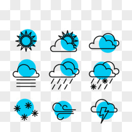 卡通天气预报图标