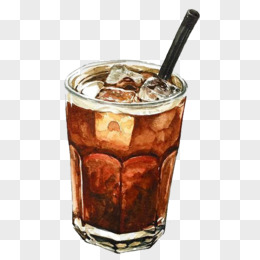 可乐png手绘饮料素材饮料图片冰镇可乐png可口可乐png冰可乐png加冰