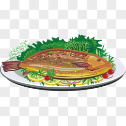 盘子里的鱼卡通图片