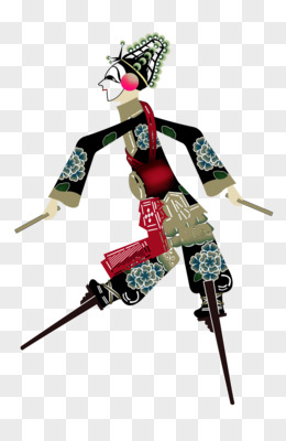 皮影pngpsd红色皮影人物png大胡子皮影人物png皮影双人png剪纸人头png