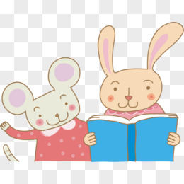 小熊小白兔小刺猬看书图片