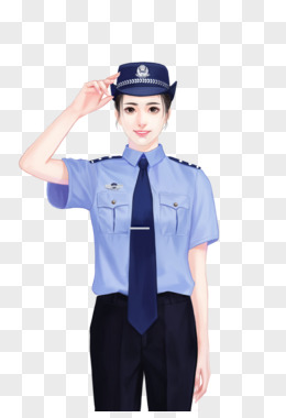 敬业女警察手绘
