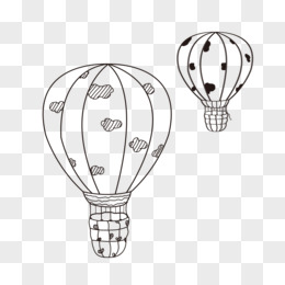 热气球线描装饰画图片